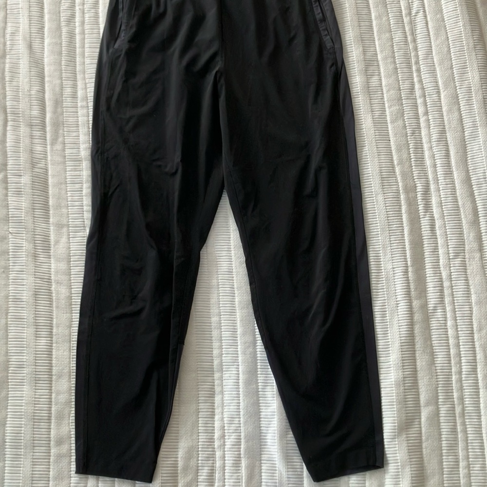 Athleta Black Track Pants with Tapered Leg Design